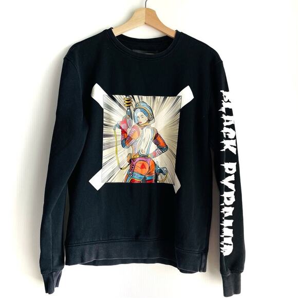 Black Pyramid Crewneck pullover sweatshirt long sleeve black with space girl - Picture 1 of 9
